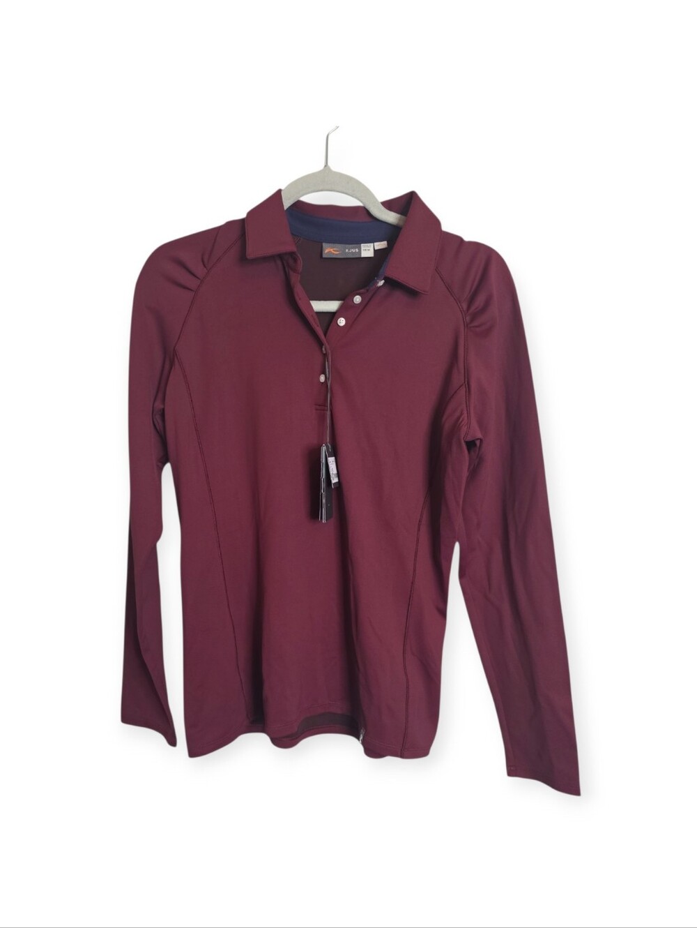 Women's NWT Kjus Shasta long sleeve polo in crimson, size medium